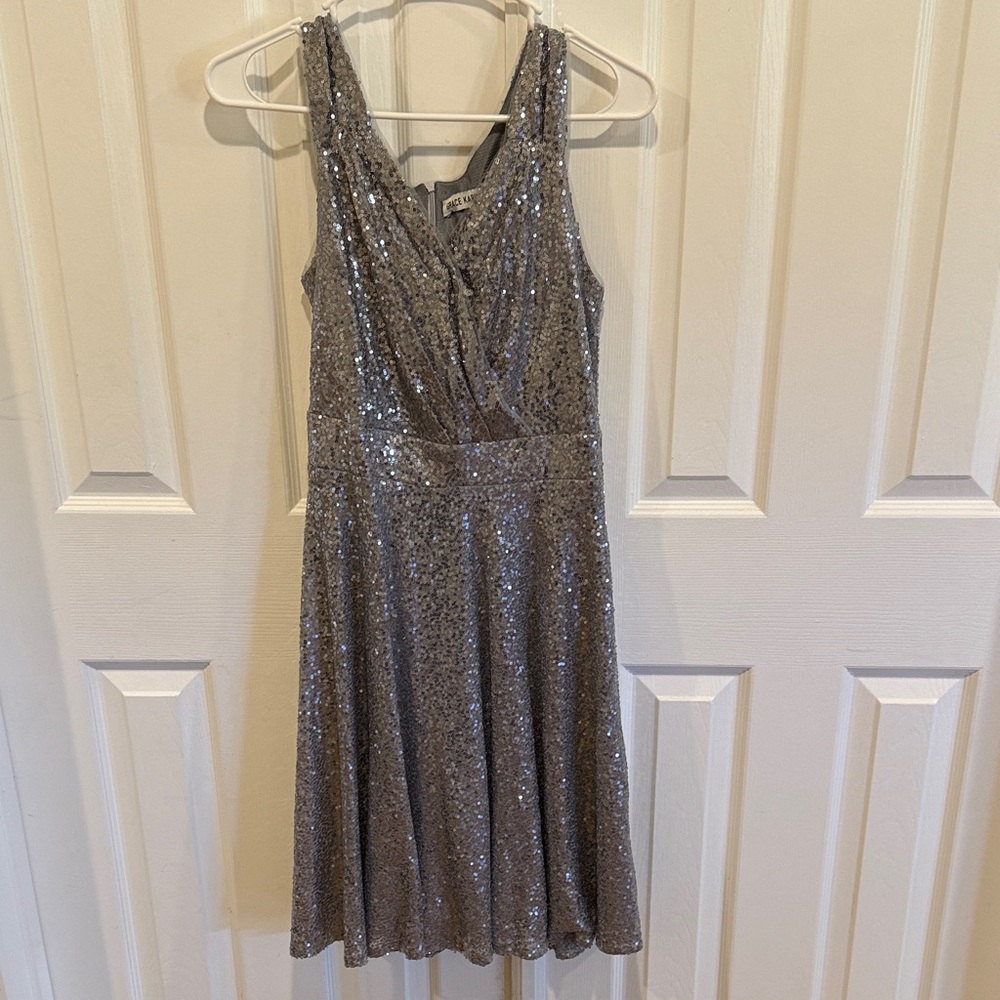 Grace Karin Silver Sequin Dress